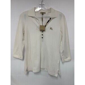 Burberry 3/4 Length Shirt Women’s Size Medium NWT White *Flaws*